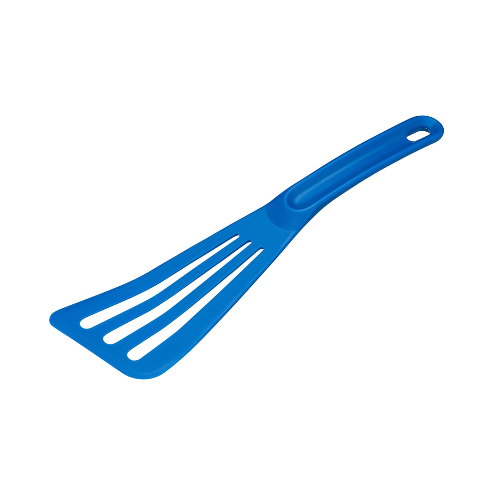 347-112421 Exoglass® 12" Pelton Slotted Spatula, Heat Resistant to 430 F - Composite, Blue