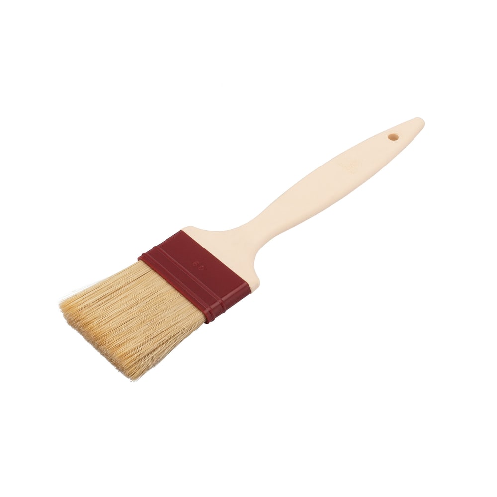 347-116014 1 1/2" Flat Pastry Brush - Natural Bristles, Plastic Handle