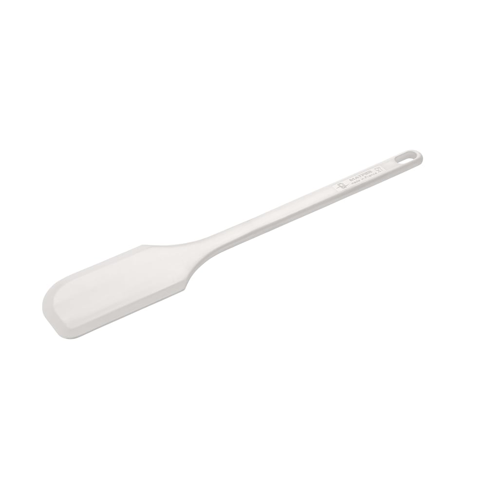 347-113501 Exoglass® 13 3/4" Flat-Beveled Spatula, Heat Resistant to 430 F - Composite, Whit...