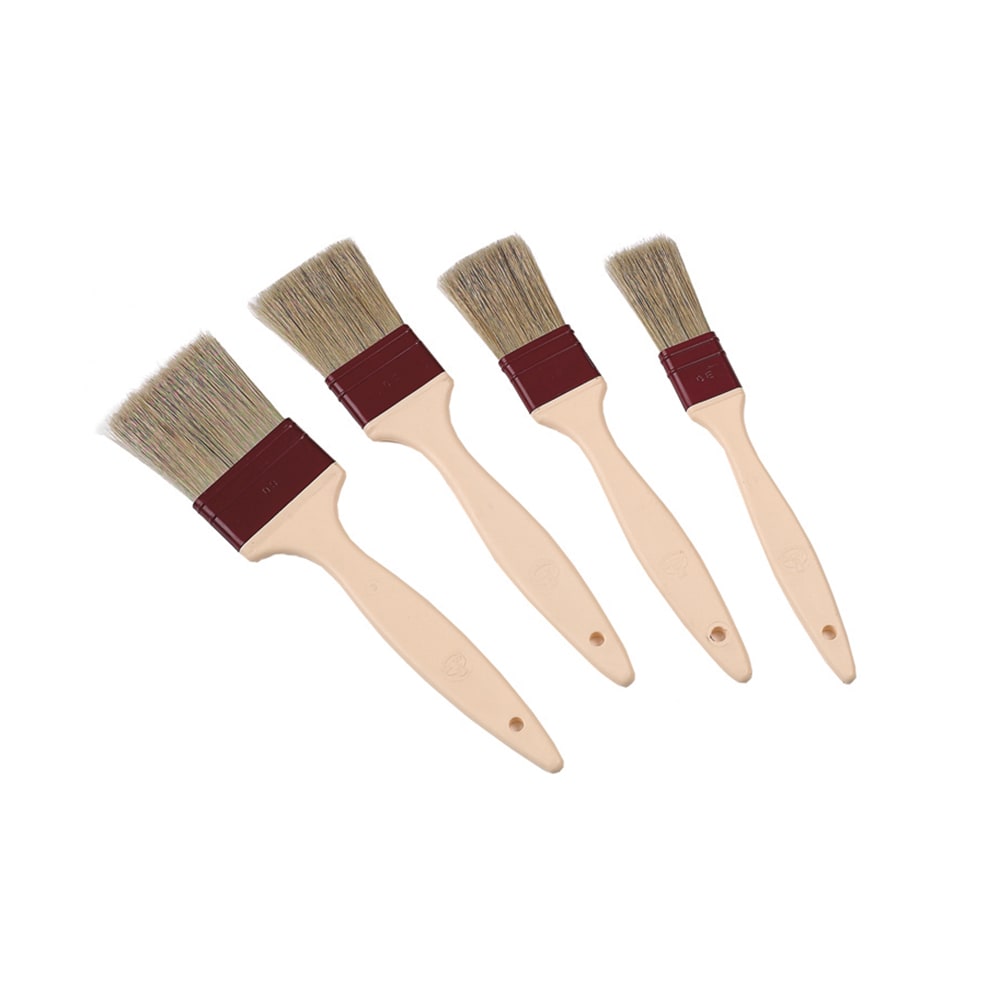 347-116011 1" Flat Pastry Brush - Natural Bristles, Plastic Handle
