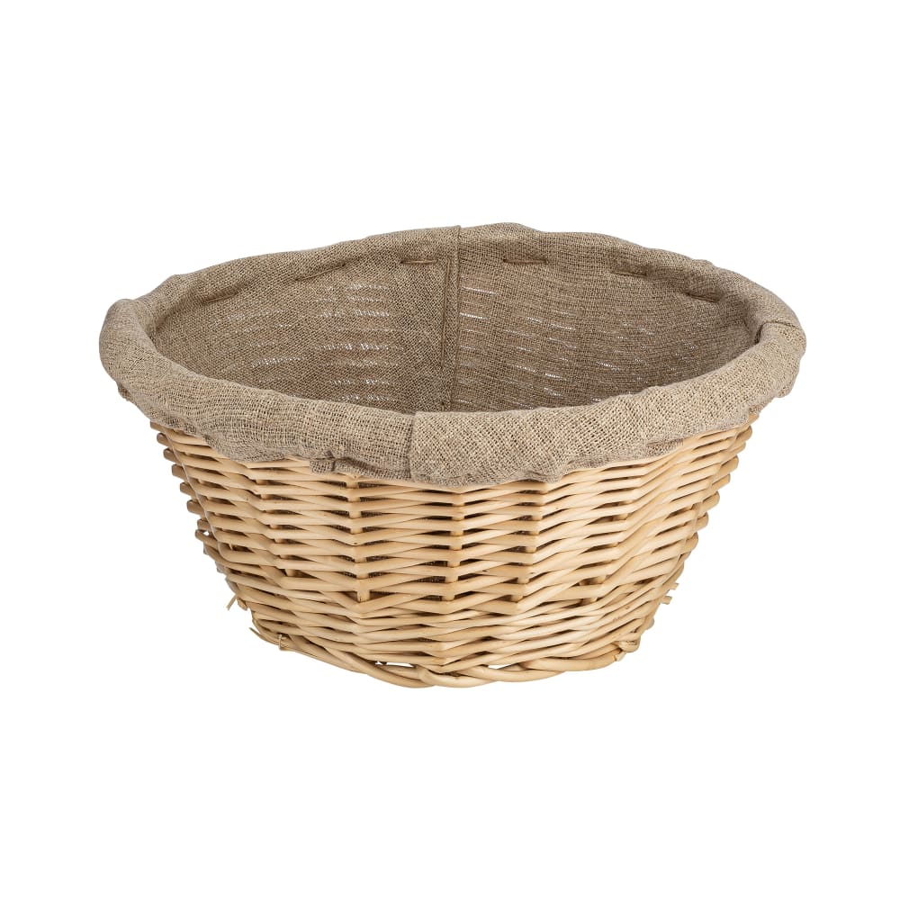 347-118513 11 1/2" Banneton Round Dough Proofing Basket - Wicker, Beige