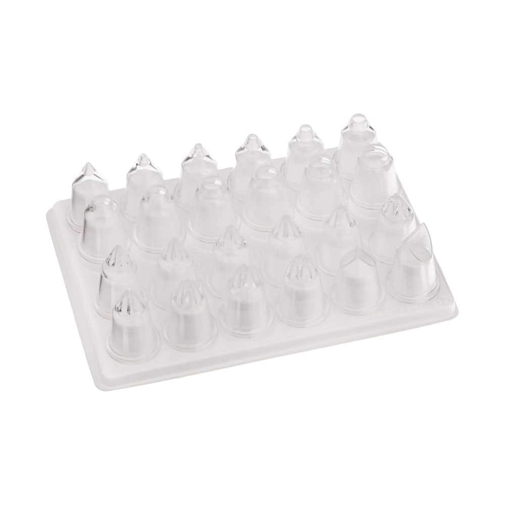 347-166003 24 Piece Decorating Tube Tip Set, Polycarbonate, Transparent