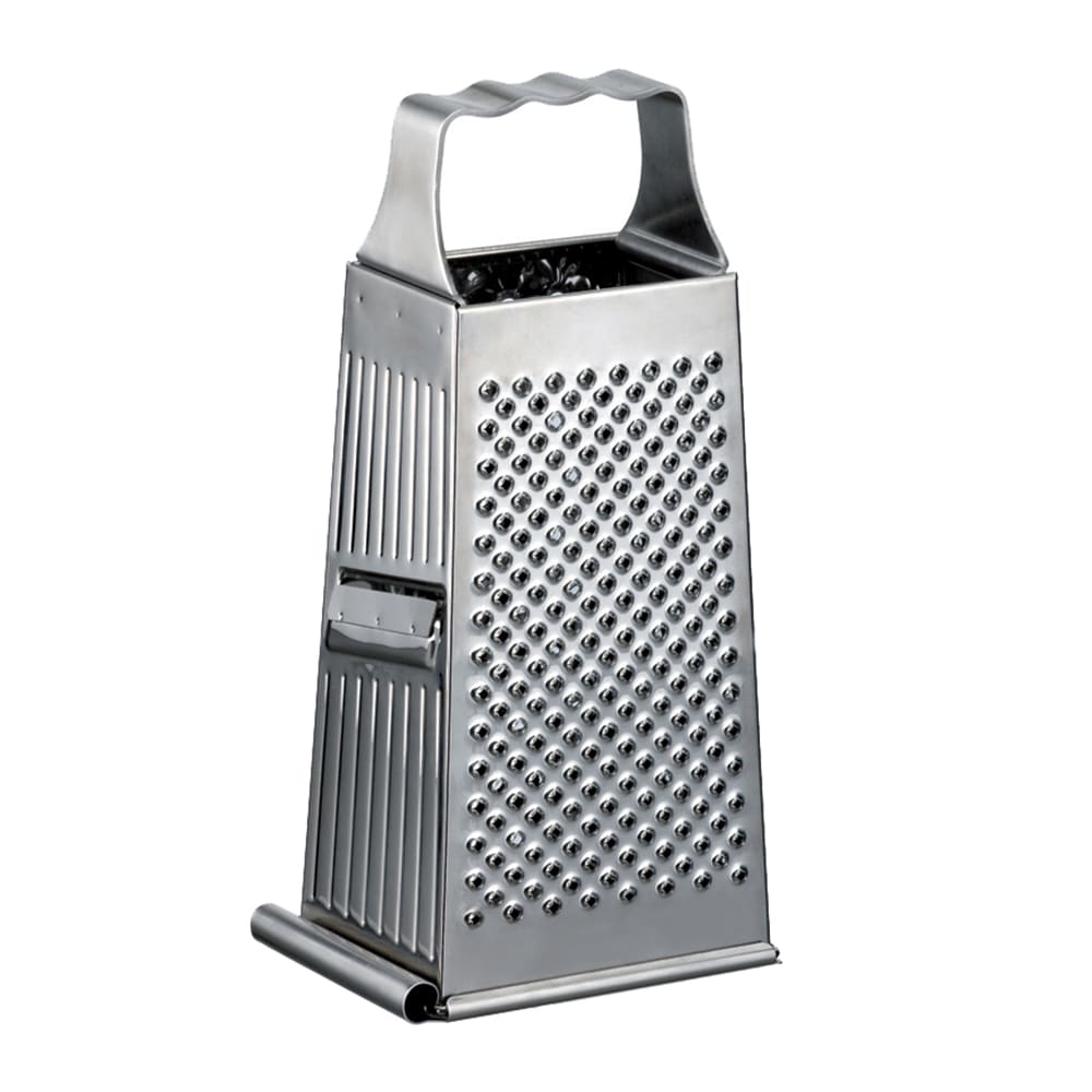 347-215431 4 Sided Manual Grater w/ Handle - 7 1/2" x 4 1/8", Stainless Steel