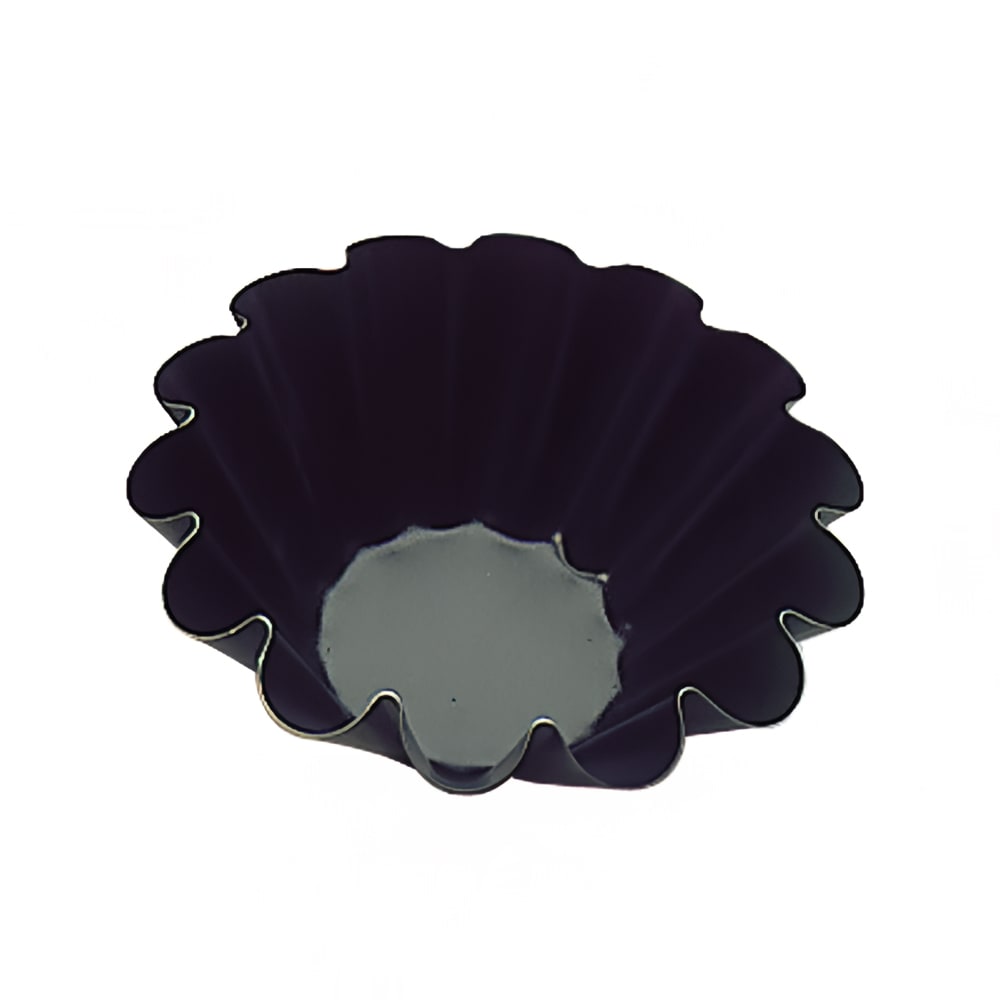 347-330134 Exopan® 6 1/3" Round Brioche Mold w/ 14 Flutes - 2 1/2"H, Non-Stick, Steel