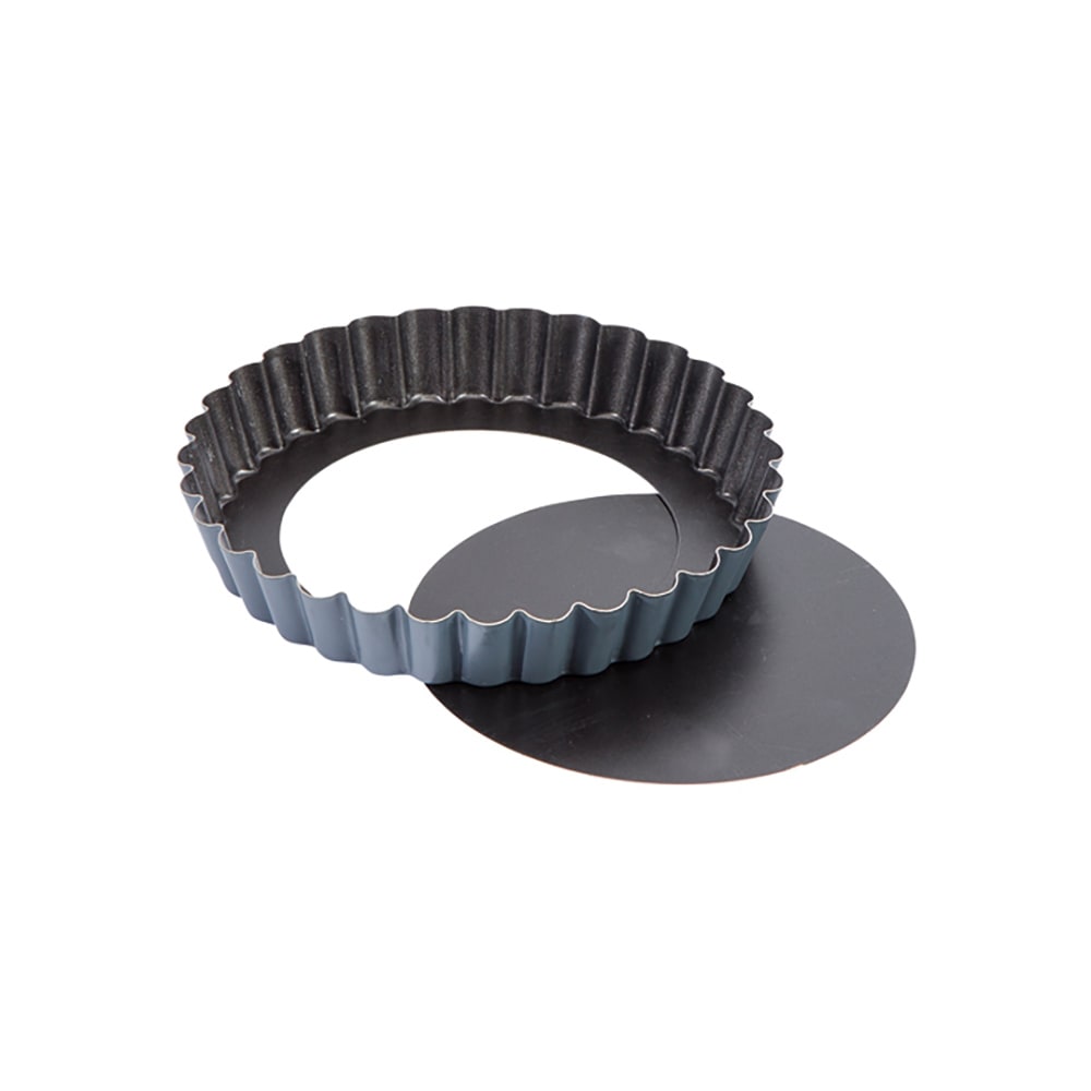 347-331812 Exopan® 5 1/2" Round Fluted Sponge Cake Mold - 7/8"H, Removable Bottom, Non-...