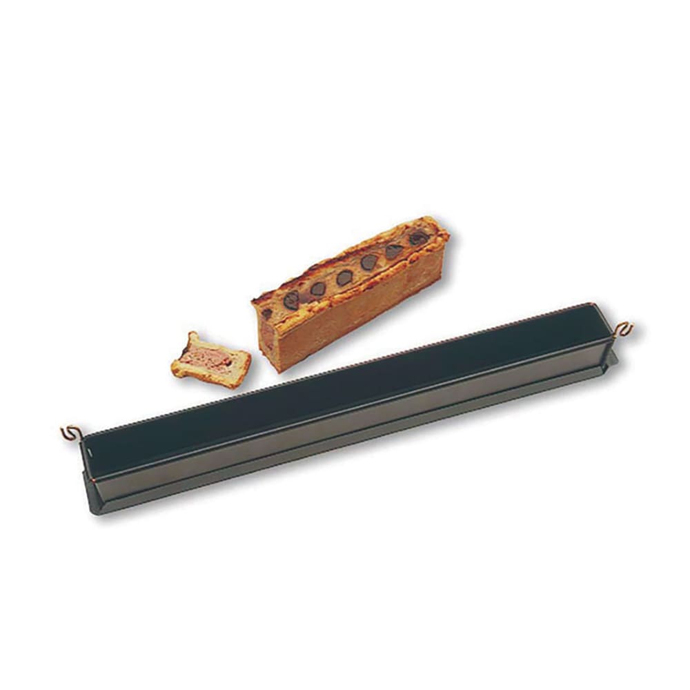 347-331270 Exopan® Mini Pate Mold - 19 3/4"L x 1 9/16"W x 2 3/8"D, Non-Stick, Stee...