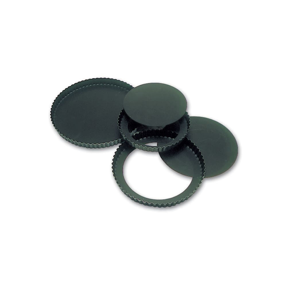 347-332221 Exopan® 6 1/3" Round Fluted Tart Mold w/ Removable Bottom - Non-Stick, Steel