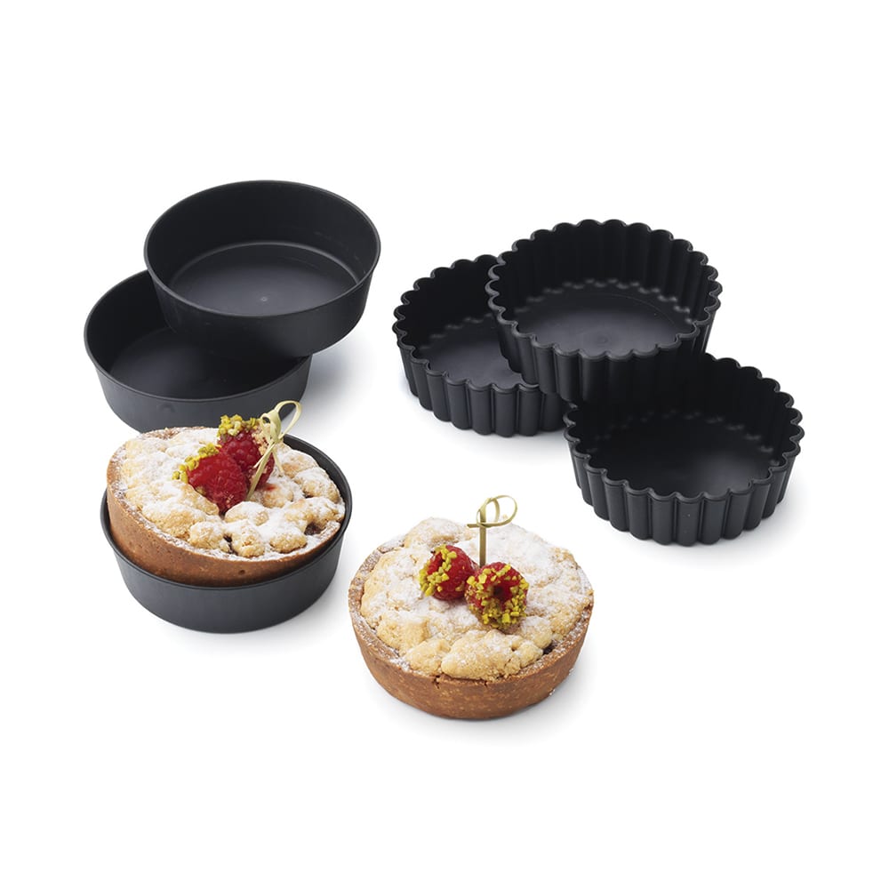 347-345151 Exoglass® 4" Round Fluted Tart Mold - Non-Stick, Composite