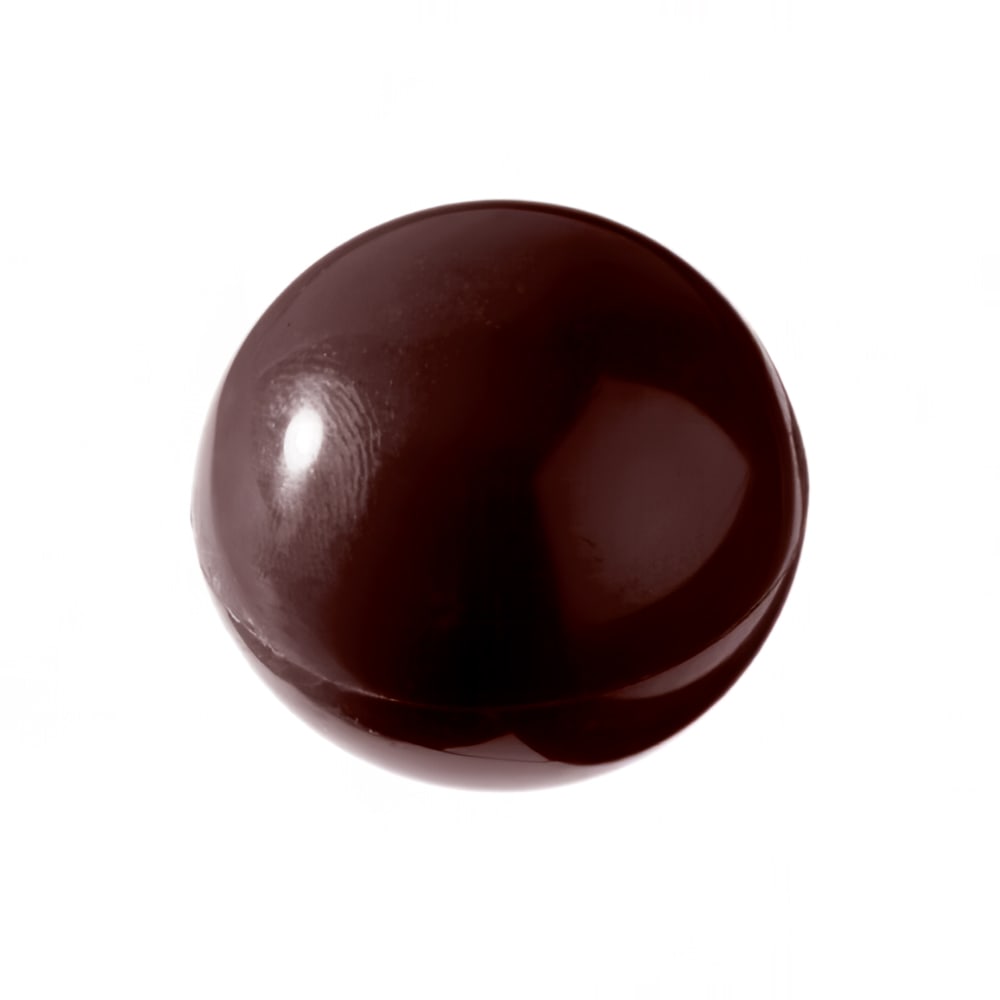 347-380154 Half Sphere Chocolate Mold w / 6 Sections - Polycarbonate, Transparent