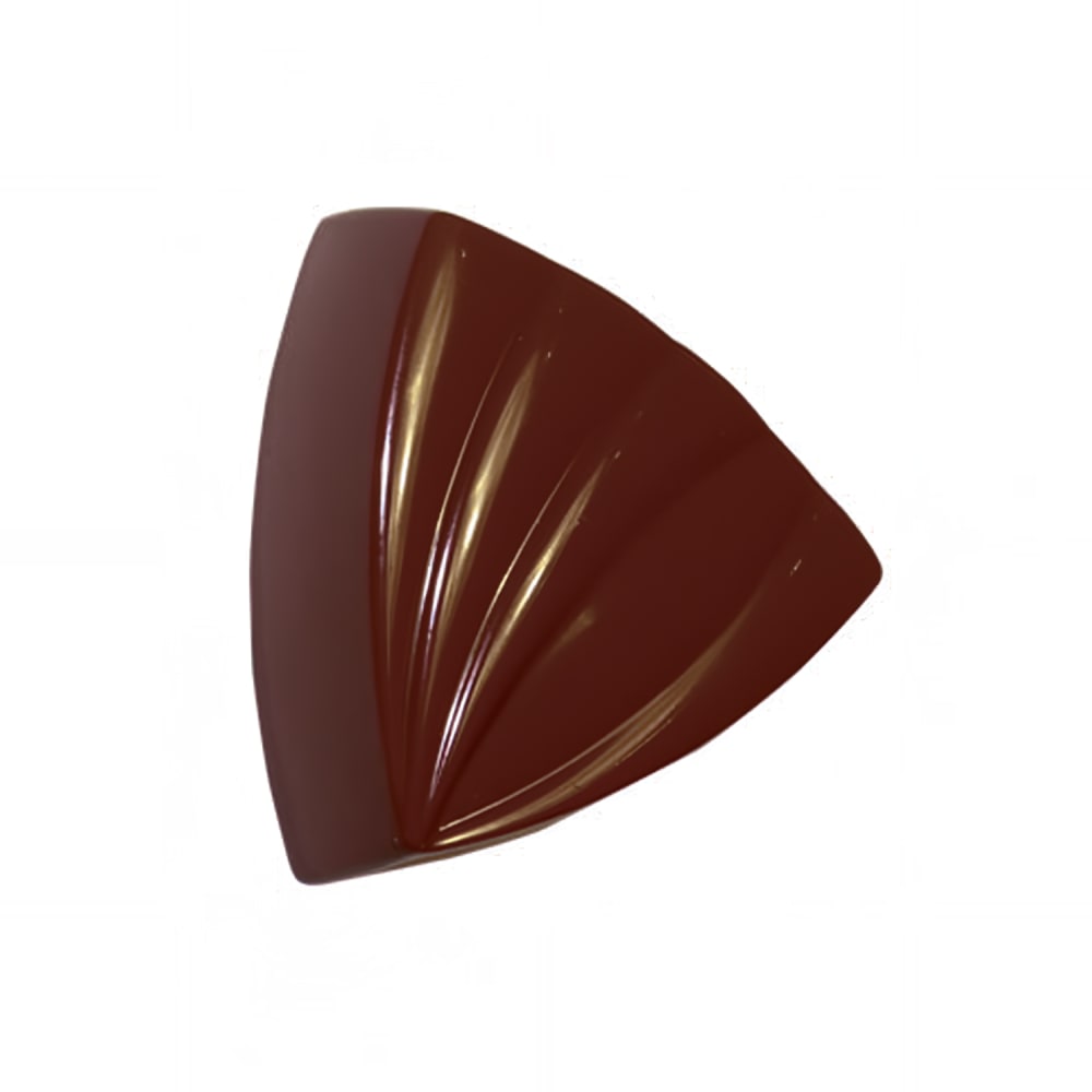 347-380165 Striped Triangle Chocolate Mold w/ 28 Sections - Polycarbonate, Transparent