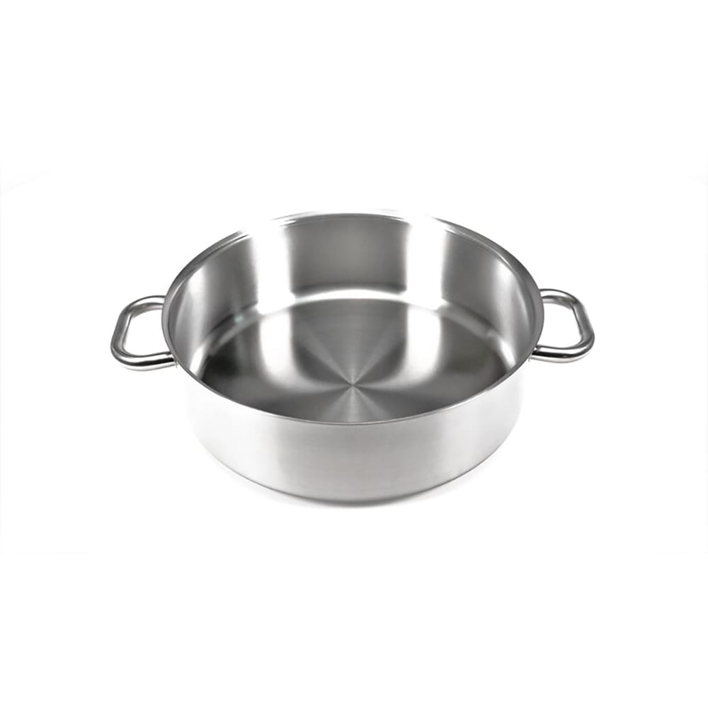 DELARLO Tri-Ply Stainless Steel Paella Pan 12 Inch With Lid Nonstick Frying Pan