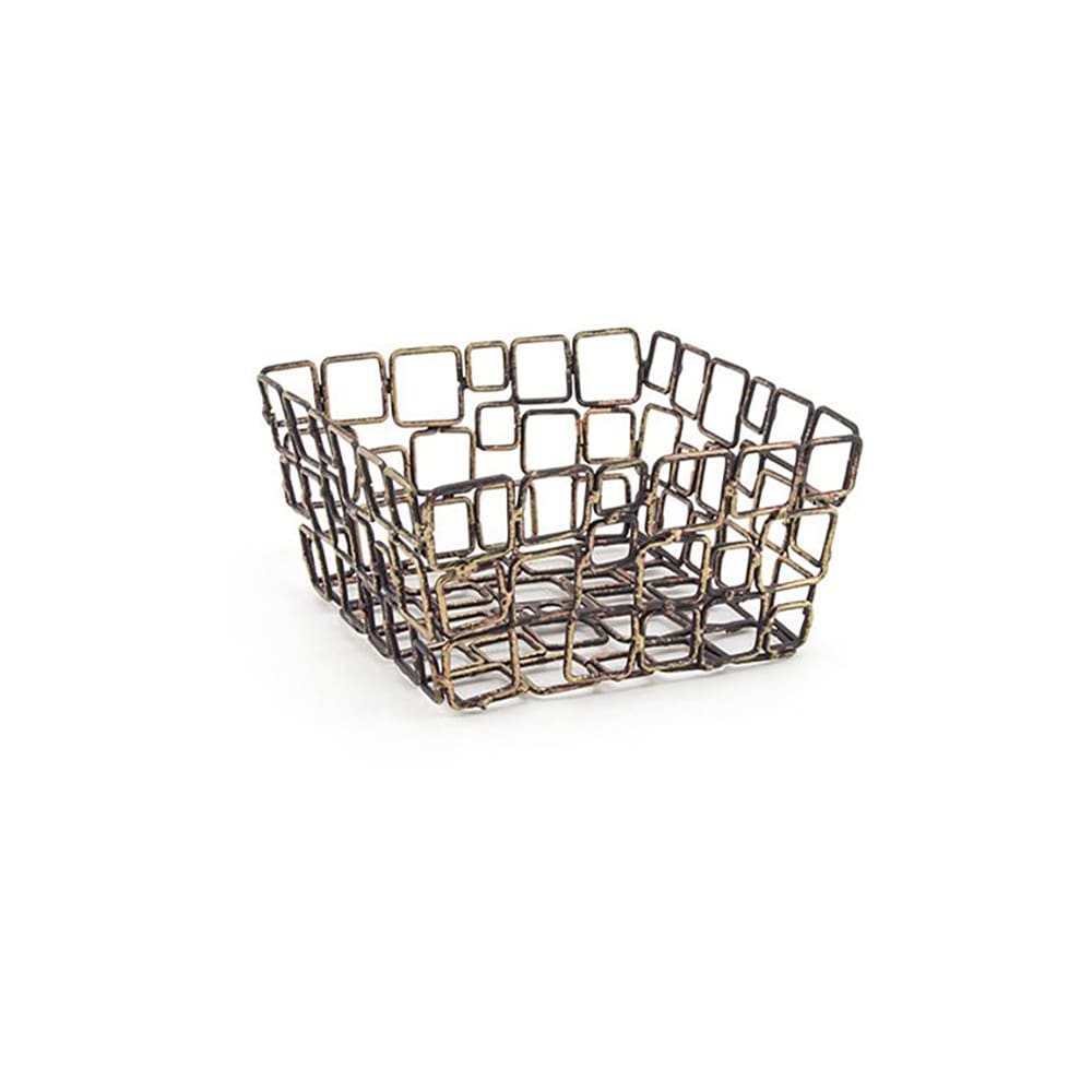 872-BHO044GOI22 6" Square Wireware™ Basket - Iron, Copper