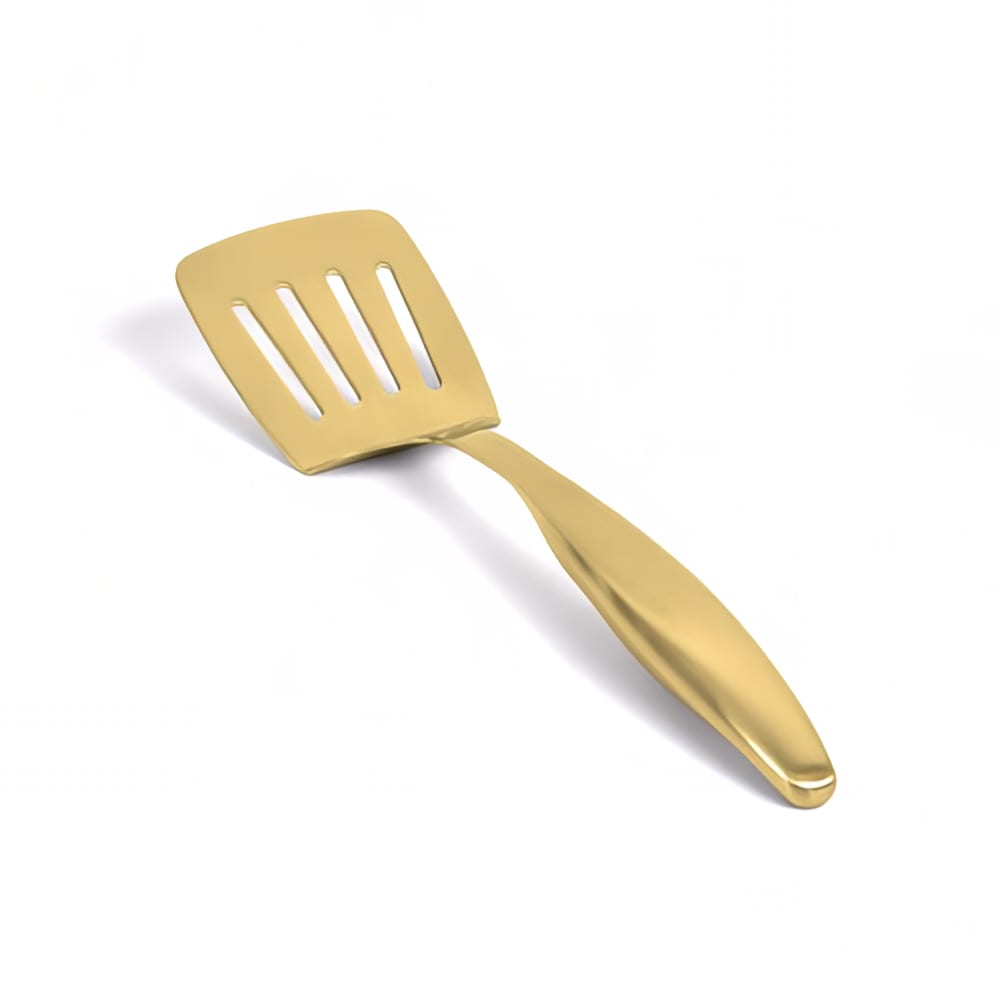 872-BUT038GOS23 10 1/4" Brushed Stainless Slotted Turner, Matte Brass