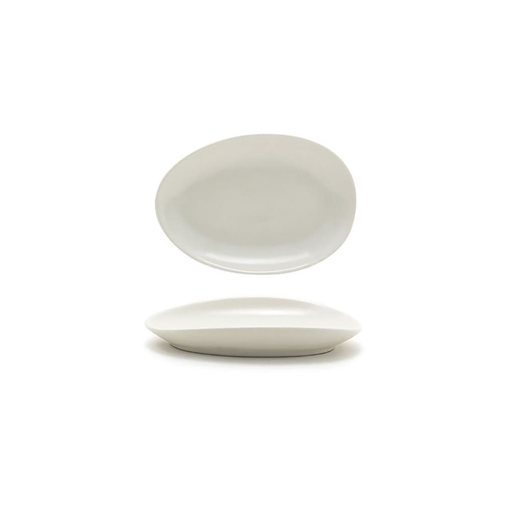 872-DAP077BEP23 Oval Tides™ Plate - 5 1/2" x 4", Porcelain, Scallop