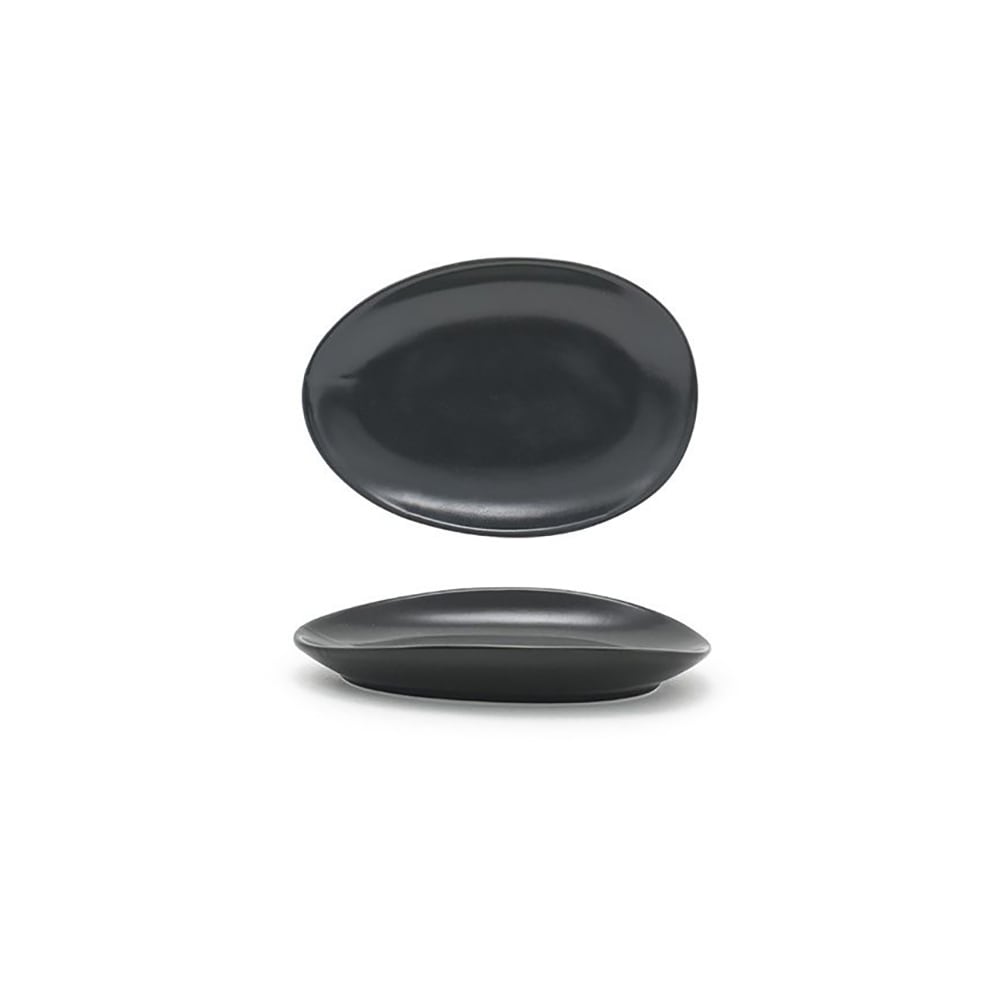 872-DAP077BKP23 Oval Tides™ Plate - 5 1/2" x 4", Porcelain, Mussel