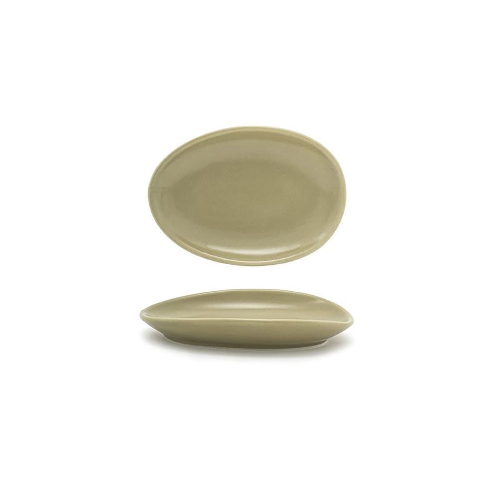872-DAP077GRP23 Oval Tides™ Plate - 5 1/2" x 4", Porcelain, Sea Grass