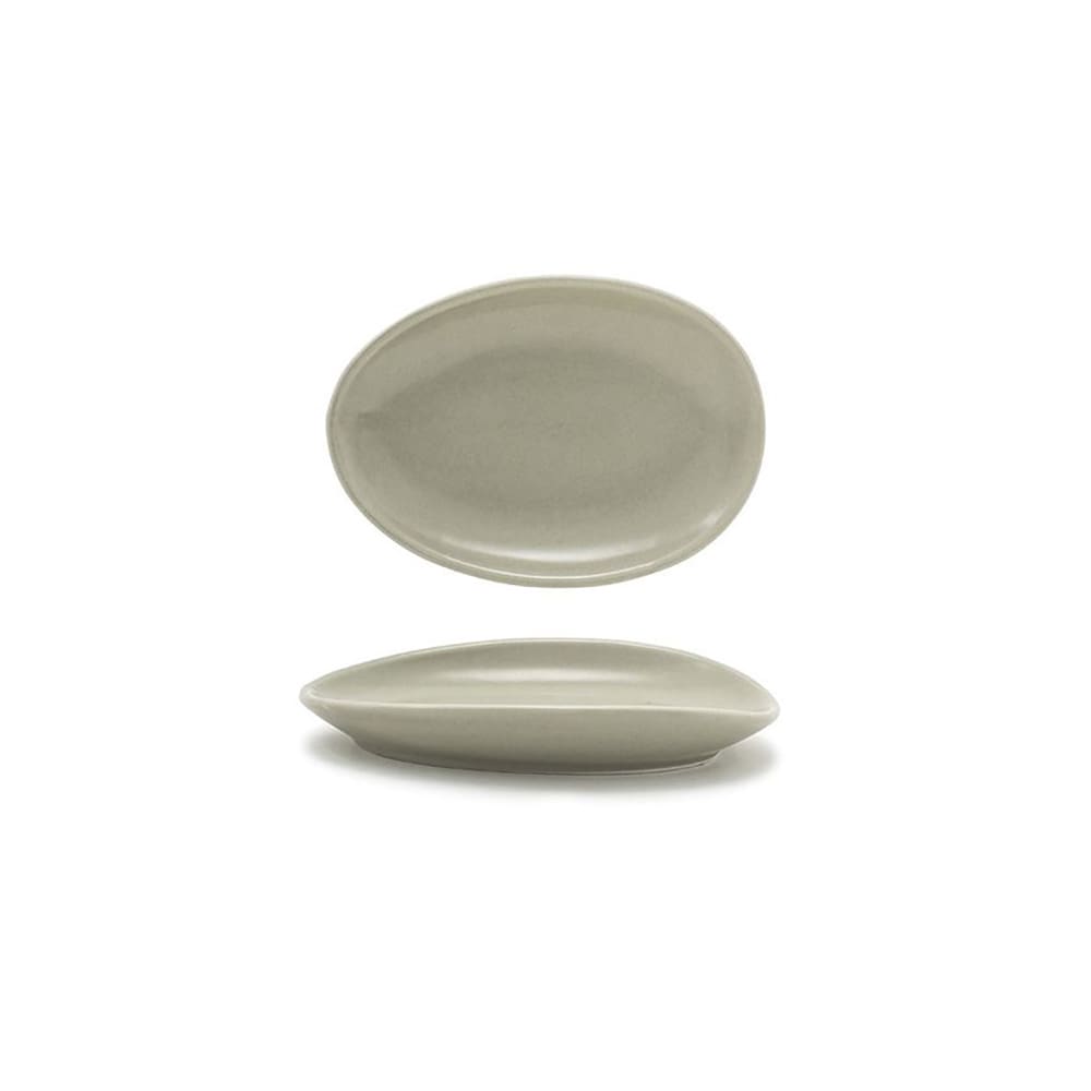 872-DAP077GYP23 Oval Tides™ Plate - 5 1/2" x 4", Porcelain, Pumice