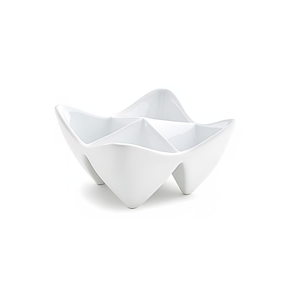 872-DBO089WHP22 4 oz Square Kyoto™ Bowl w/ (4) Compartments- Porcelain, White