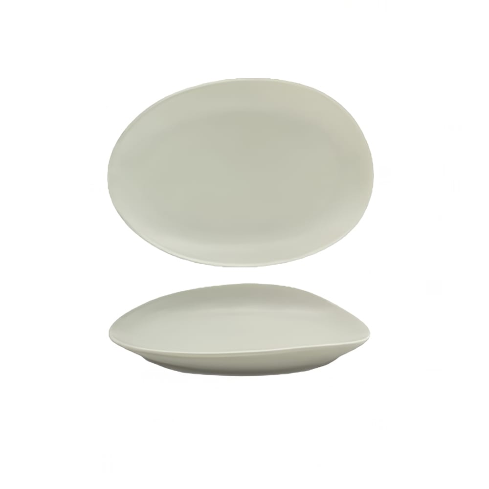 872-DSP033GYP22 Oval Tides™ Plate - 8" x 5 1/2", Porcelain, Pumice