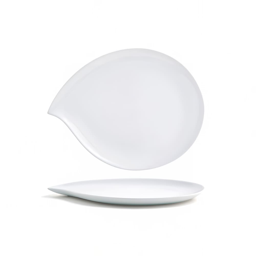 872-DDP038WHP22 Teardrop Plate - 12" x 9 1/2", Porcelain, White