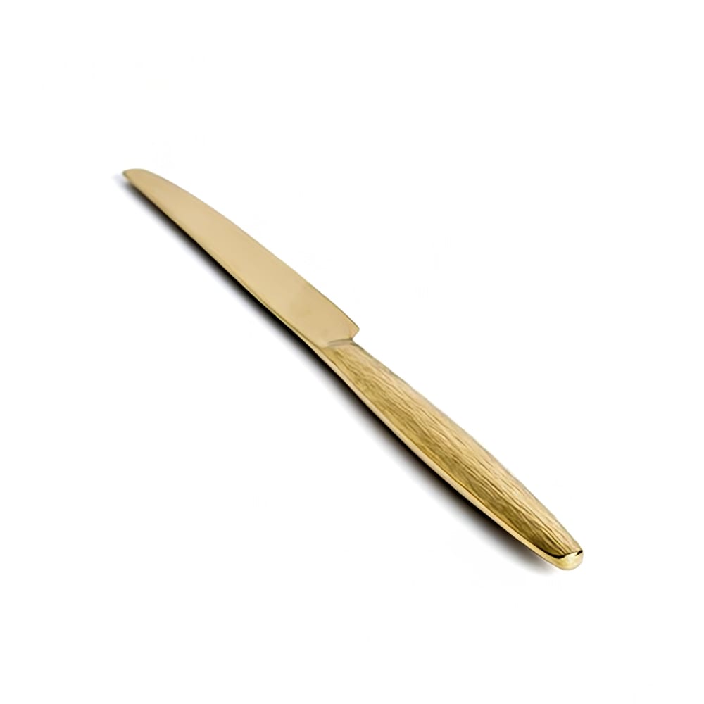872-FDK010GOS23 9 1/4" Dinner Knife with 18/10 Stainless Grade - Owen Pattern, Matte Brass