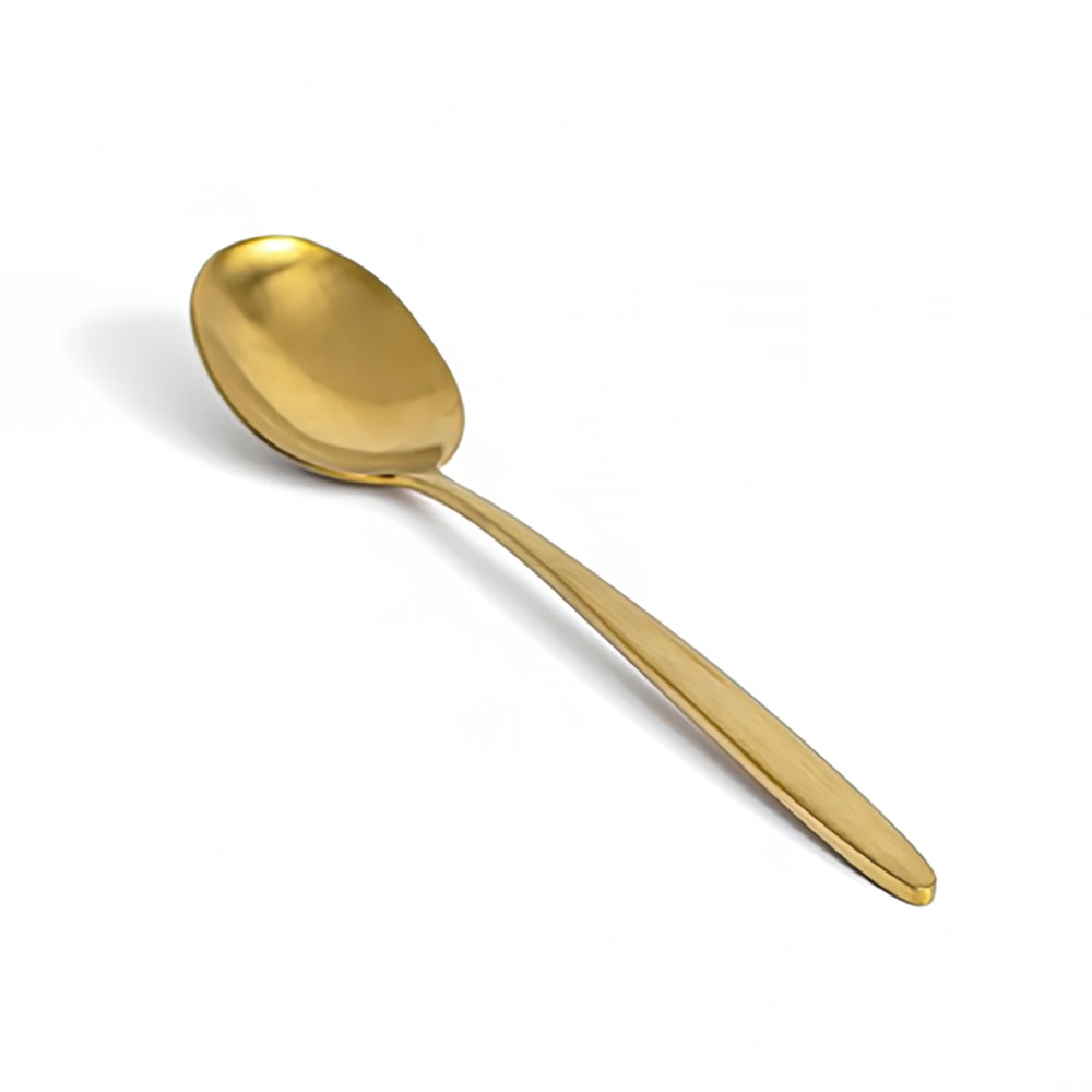 872-FDS008GOS23 8" Dinner Spoon with 18/10 Stainless Grade - Luca Pattern, Matte Brass
