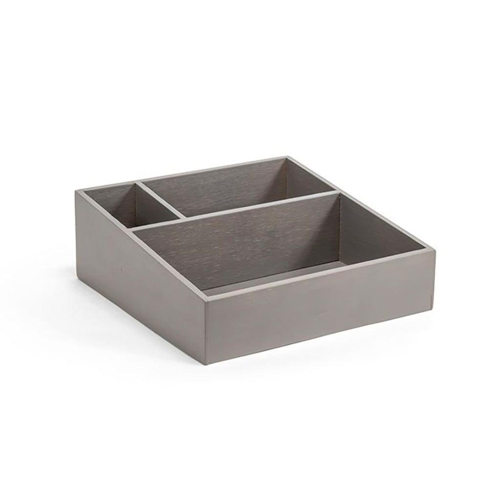 872-RAH002GYB11 (3) Compartment Condiment Organizer - 8 1/4" x 3", Bamboo, Smoke