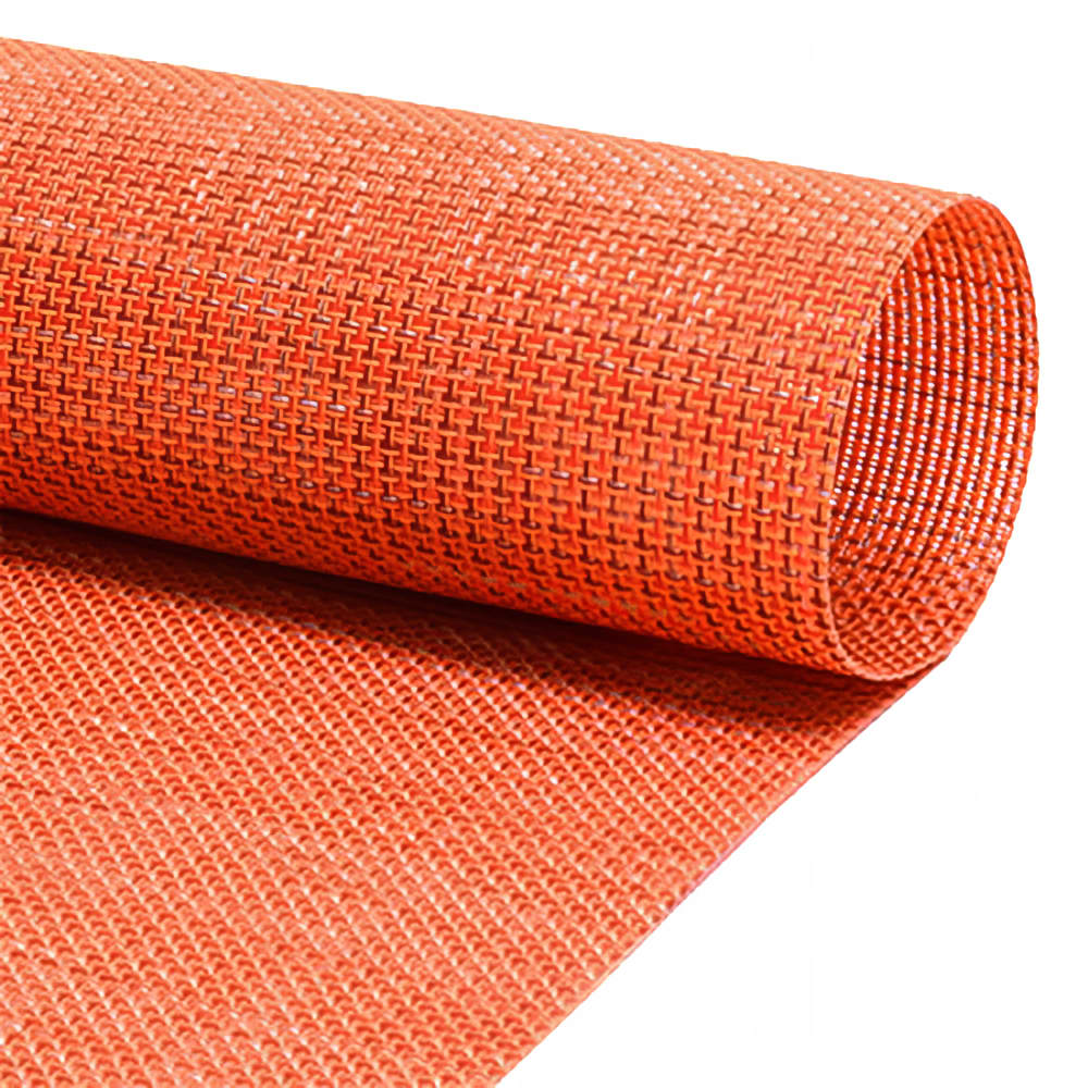 872-XPM099ORV83 Rectangular Apricot Placemat - 16" x 12", Woven Vinyl, Metroweave®