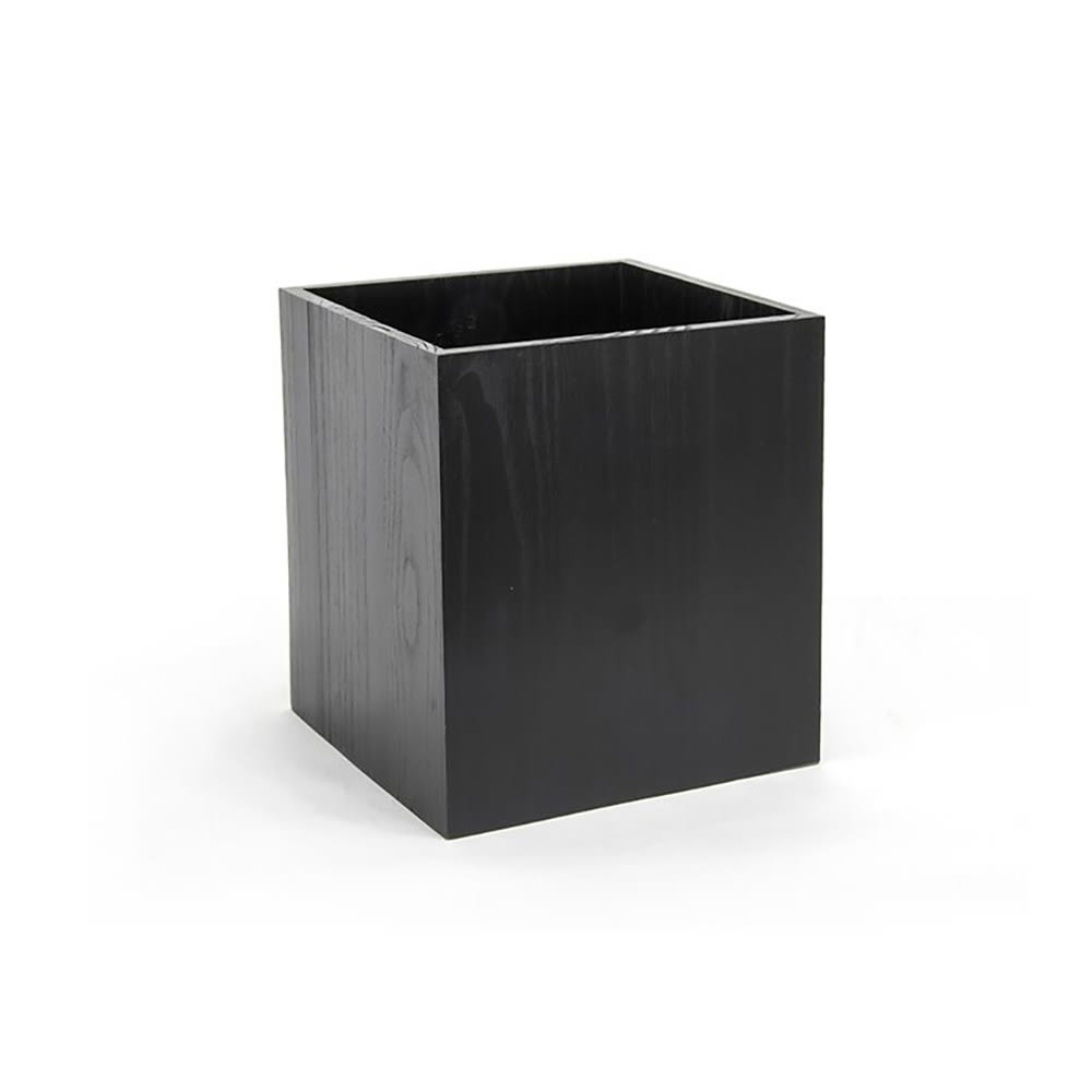 872-RWA016BKW10 8" Square Tribeca Display Riser - Bamboo, Black