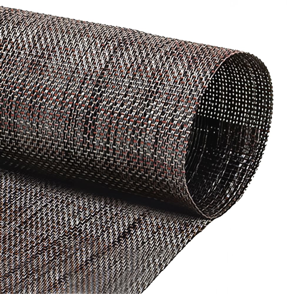 872-XPM093GYV83 Rectangular Charcoal Placemat - 16" x 12", Woven Vinyl, Metroweave®