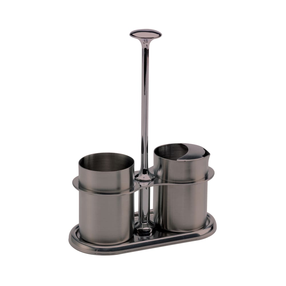 482-STCCRSG4DT 4 oz Creamer & Sugar Set w/ Holder - Brushed Stainless Steel, Dark Tungsten