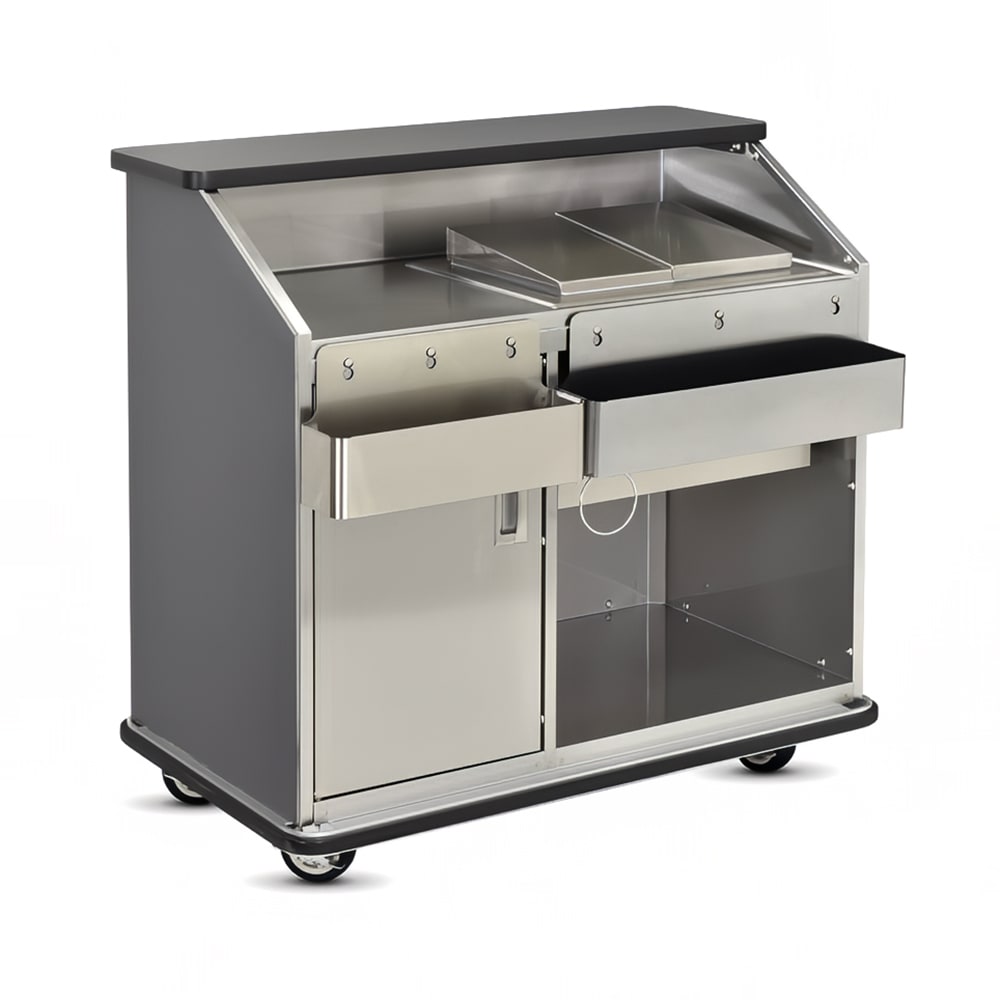 219-CB41074560 47 1/2" Portable Bar w/ 60 lb Ice Bin, Speed Rack & Underbar Server - Buk...
