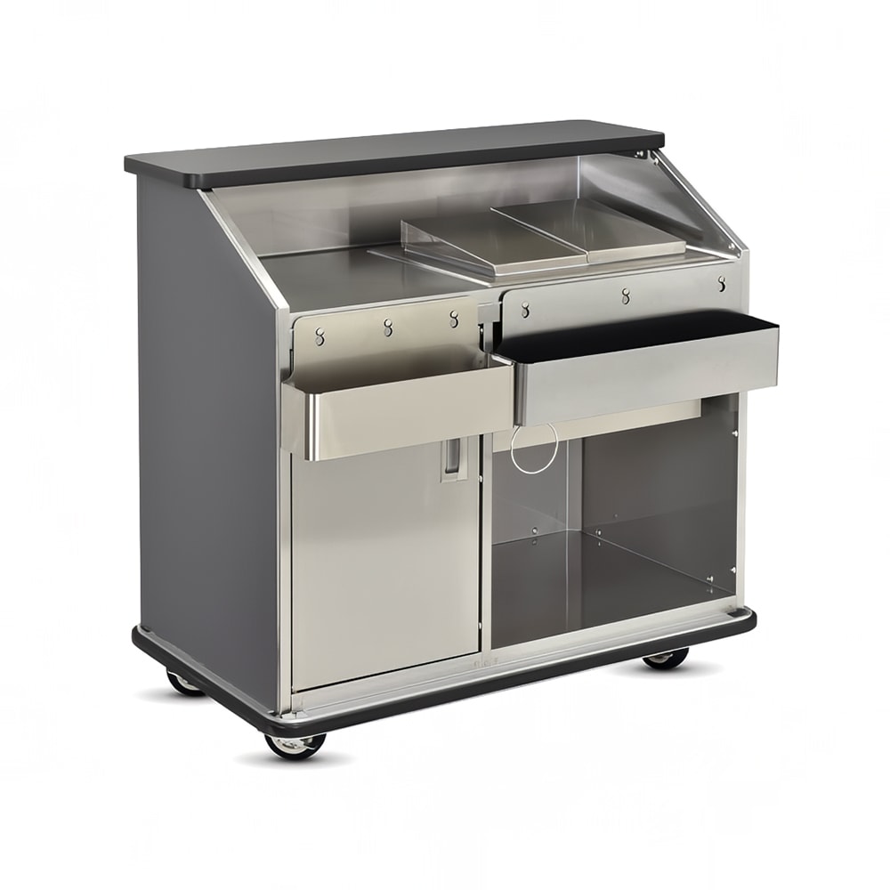 219-CB4792407 48"L Conventional Portable Bar, Stainless Interior, Hibiscus Cherry