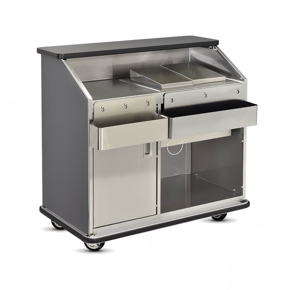 219-CB4793838 48"L Conventional Portable Bar, Stainless Interior, Sterling Ash
