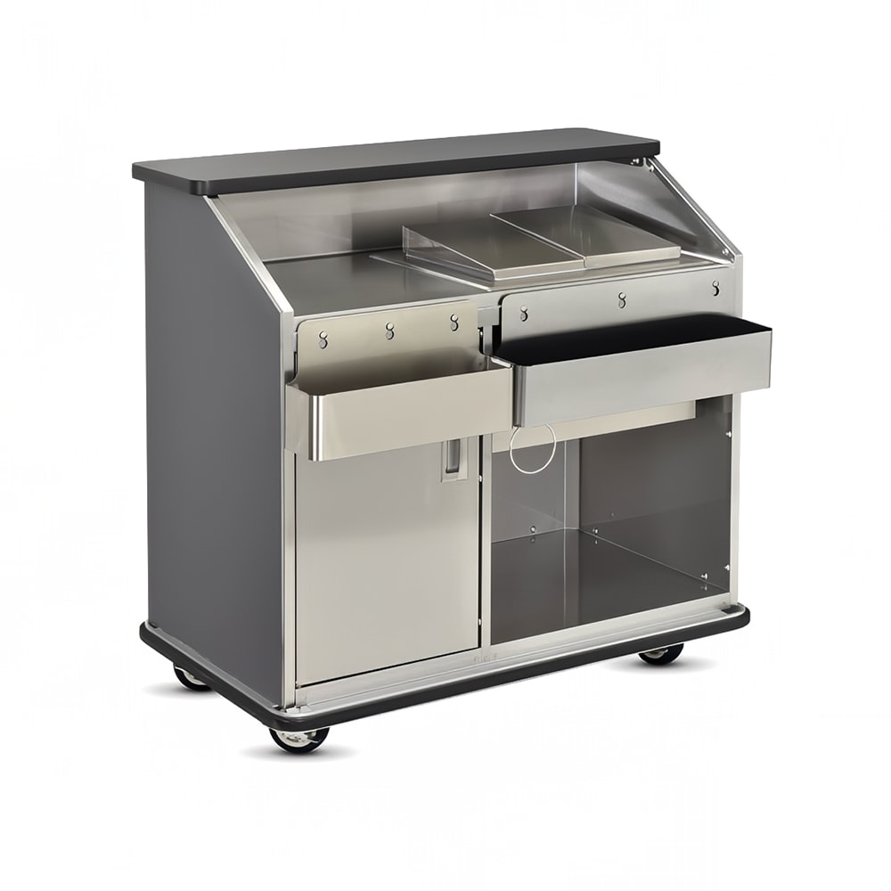 219-CB4790960 48"L Conventional Portable Bar, Stainless Interior, Harvest Maple