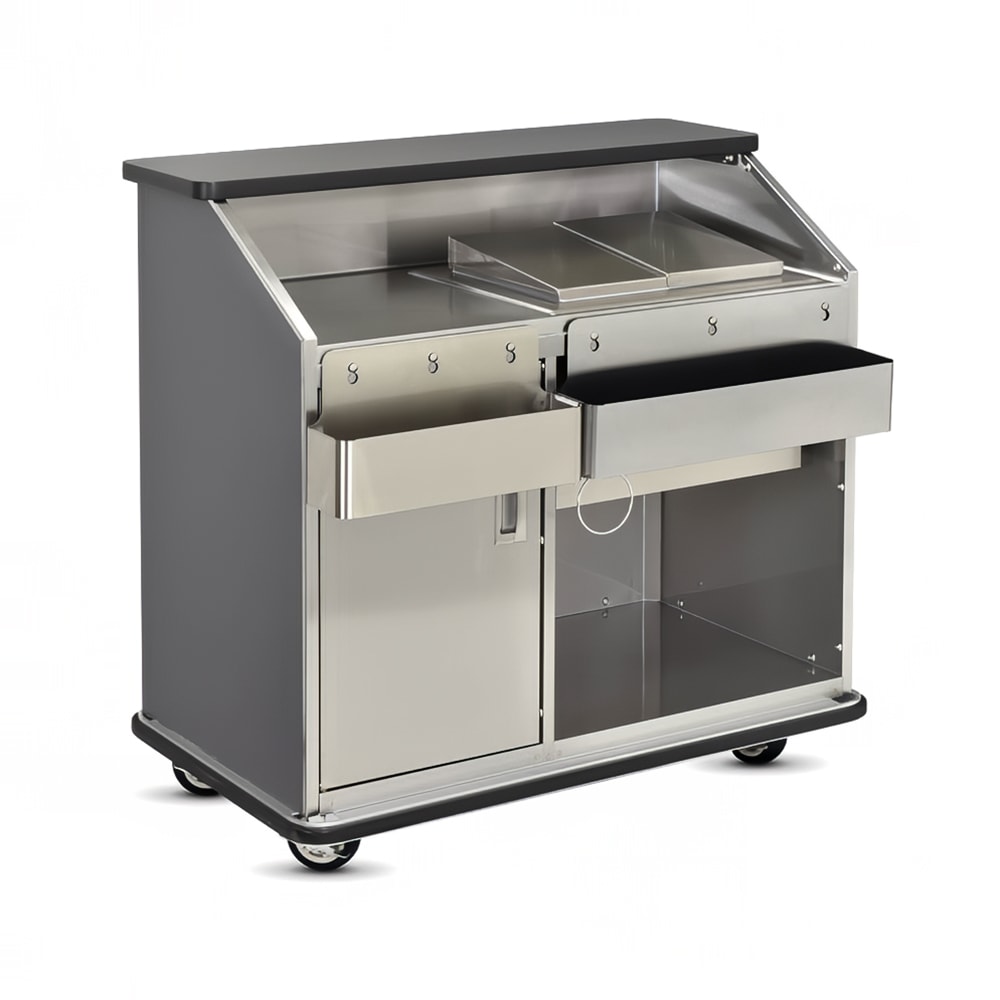219-CB4705460 48"L Conventional Portable Bar, Stainless Interior, Florence Walnut