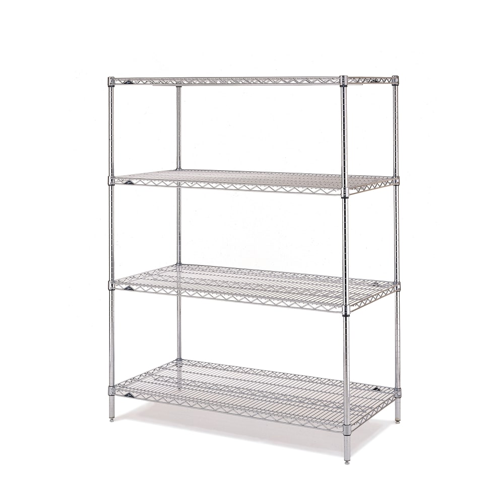 001-EZ1836NC4 36" NSF 4-Tier Heavy-Duty Chrome Wire Shelving Unit - Super Erecta®, 18"W...