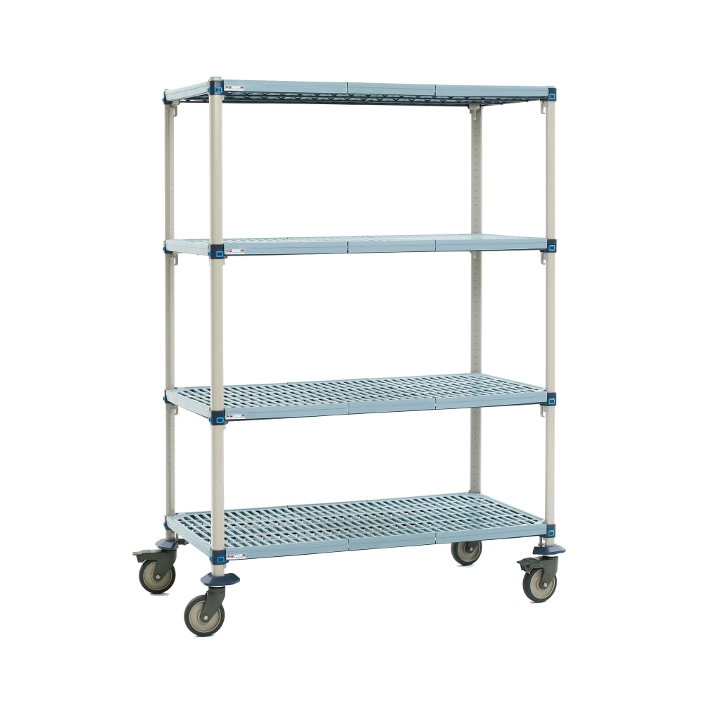 001-Q556EG3 48" NSF 4-Tier Polymer Shelf Kit - MetroMax® Q, Mobile, 24"W, 67"H