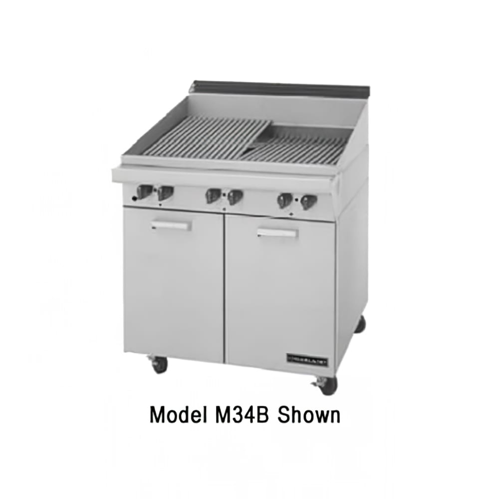 451-M34BTNG Master Series Charbroiler, 34"W x 23"D, Briquettes, Modular, Natural Gas