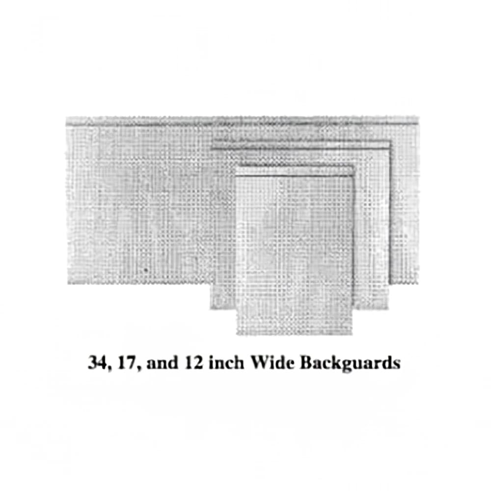 451-M34DDBG Master Series Backguard/Flue Riser, 34 1/2"H x 34"W, Stainless