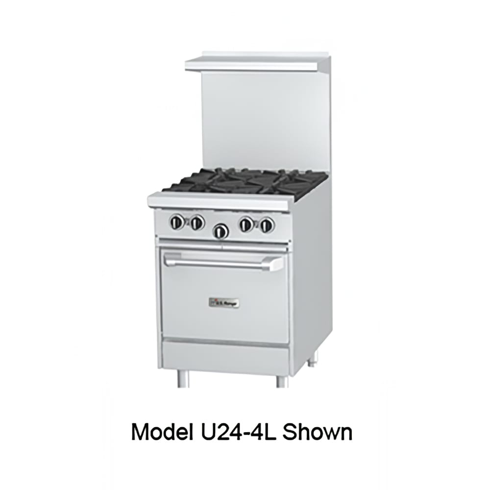 451-U244LNG 24" 4 Burner Gas Range w/ Space Saver Oven, Natural Gas