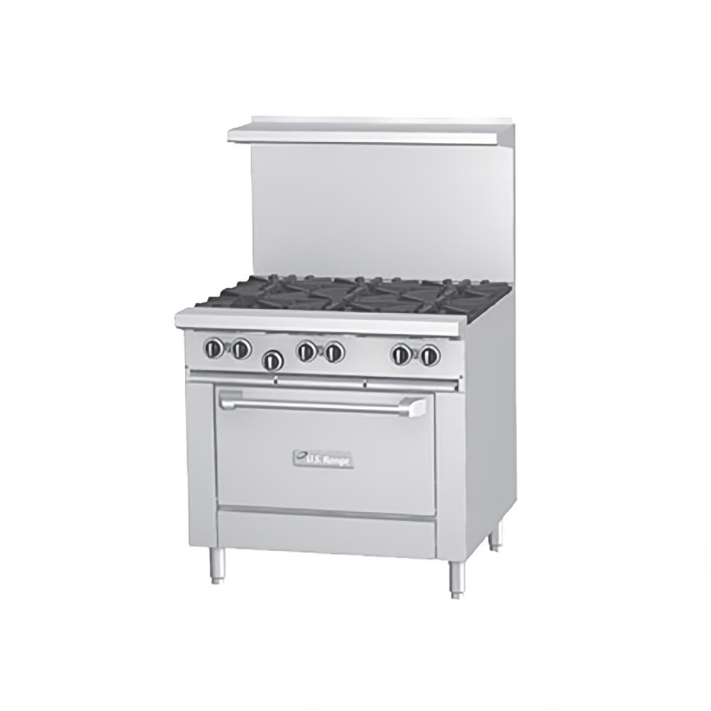 451-U366SNG 36" 6 Burner Gas Range w/ Storage Base, Natural Gas