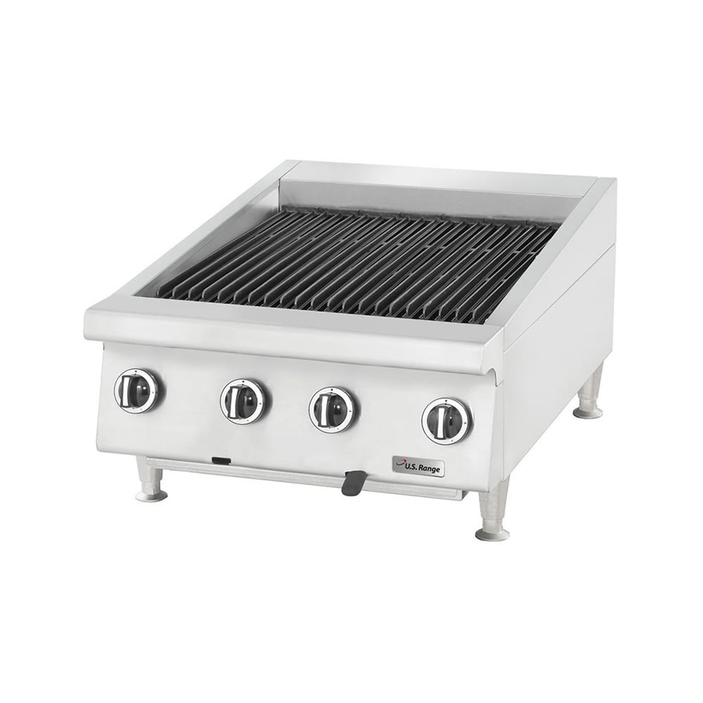 451-UTBG24AB24LP 24" Countertop Charbroiler, Ceramic, Adjustable Cast Iron Grates, Liquid Pr...