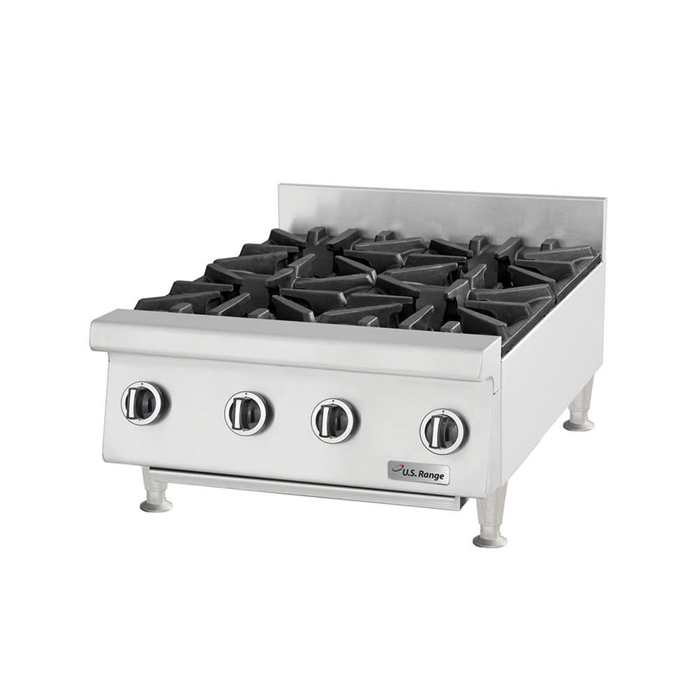 451-UTOG244NG 24" Gas Hotplate w/ (4) Burners & Manual Controls, Natural Gas