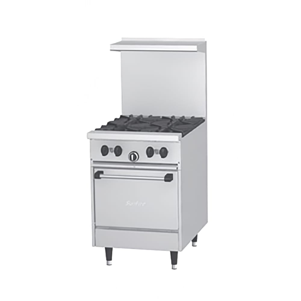 451-X244LNG 24" 4 Burner Sunfire Gas Range w/ Space Saver Oven, Natural Gas