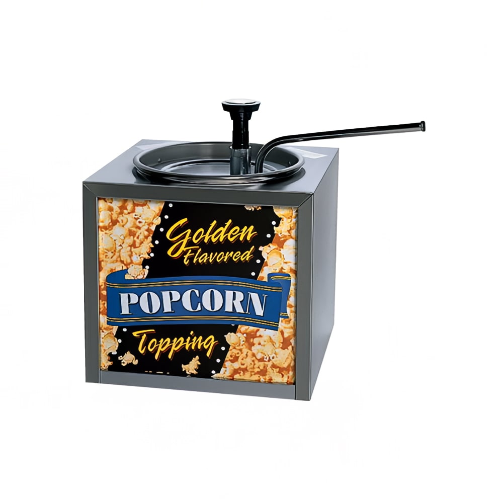 231-2195 Buttery Topping Dispenser w/ 133 oz Capacity & Push Top Adjustable Pump, 120v