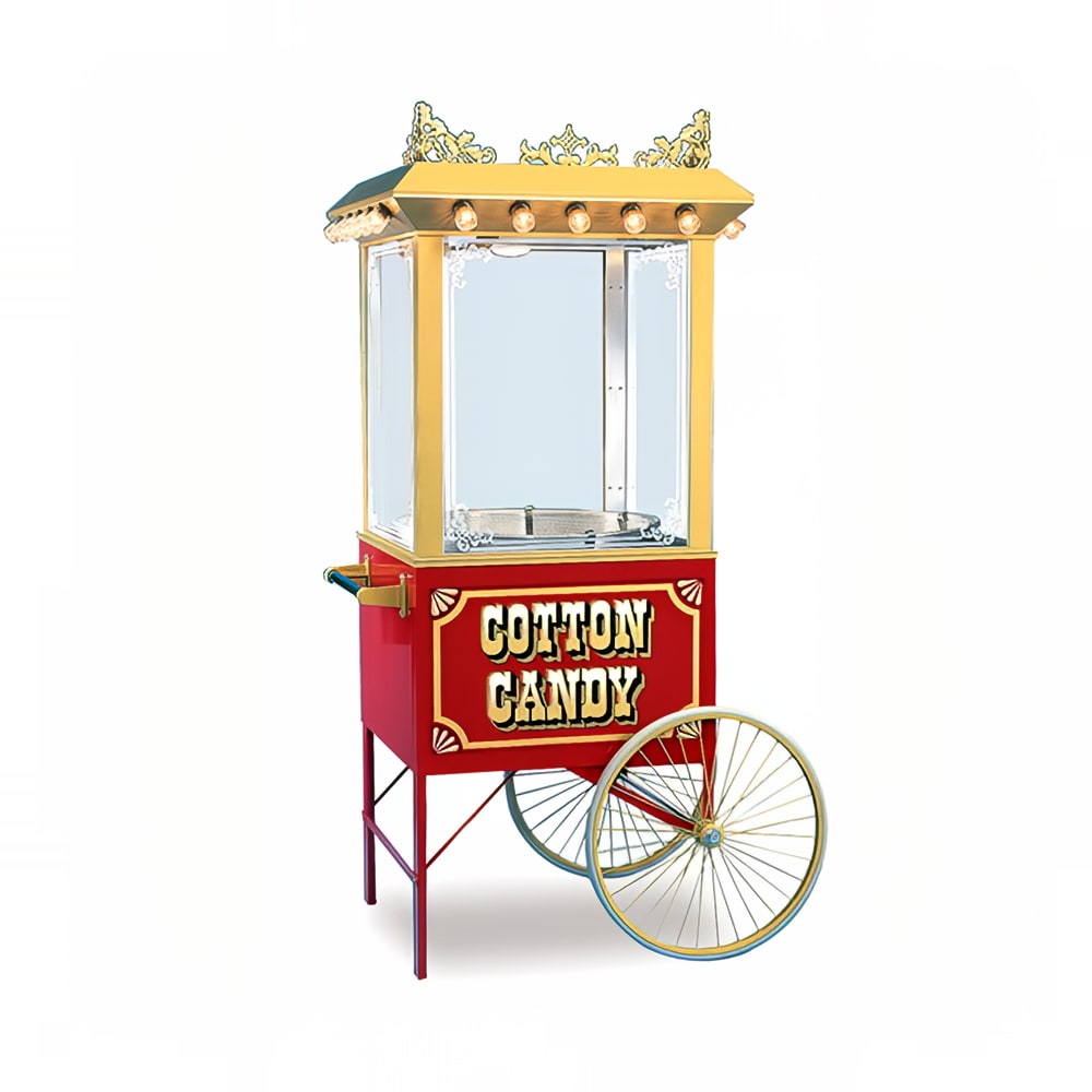 231-3118CF Food Cart for Cotton Candy w/ Graphics, 43"L x 35"W x 38"H, Red