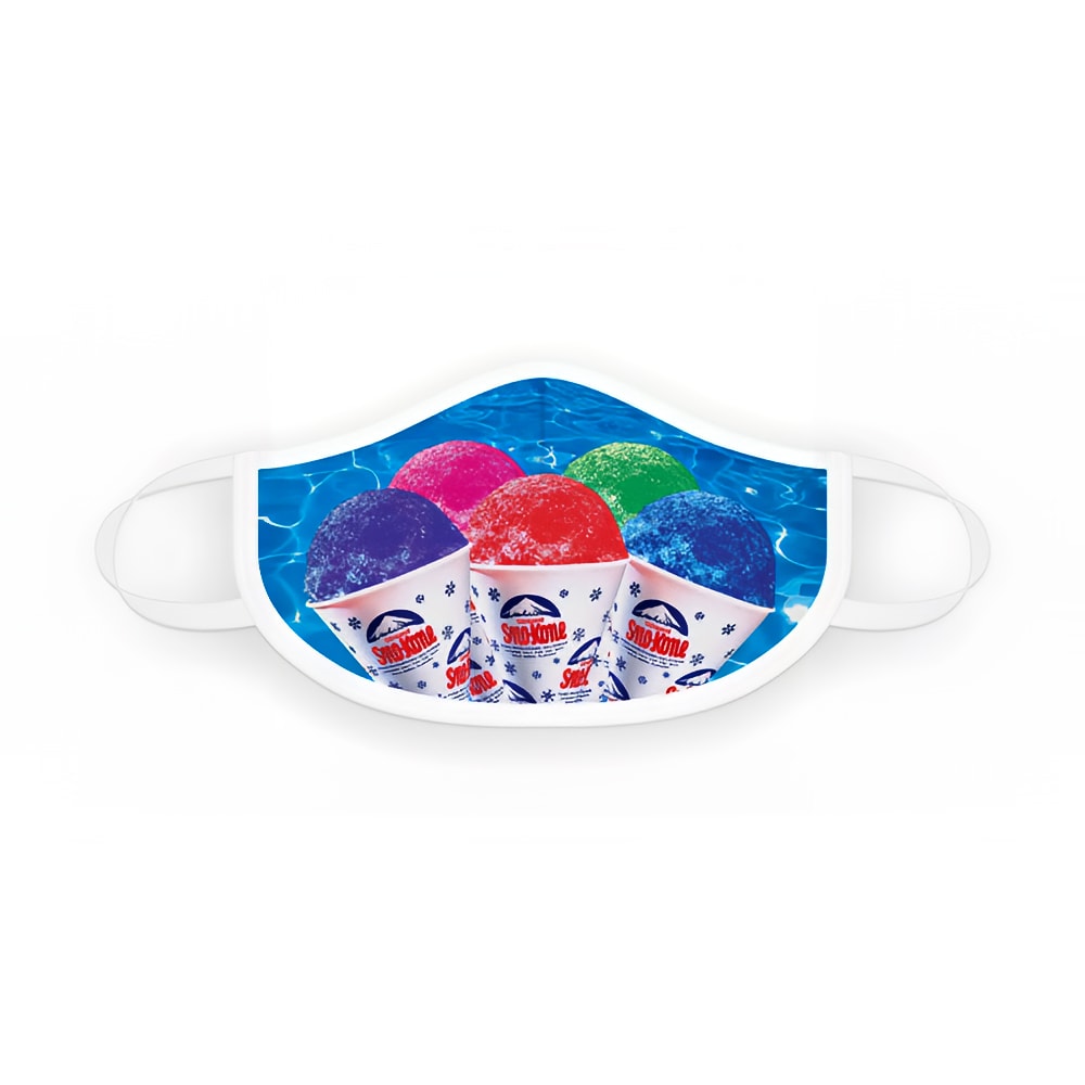 231-6668 Adult Face Mask w/ Elastic Ear Loops - Poly/Cotton, Sno-Kones® Design