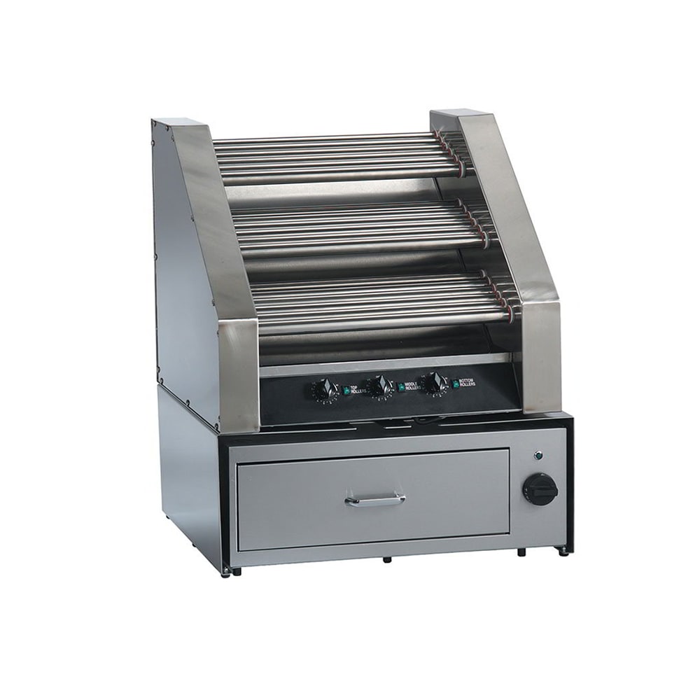 231-8123 45 Hot Dog Roller Grill w/ Manual Controls - Slanted Top, 120v
