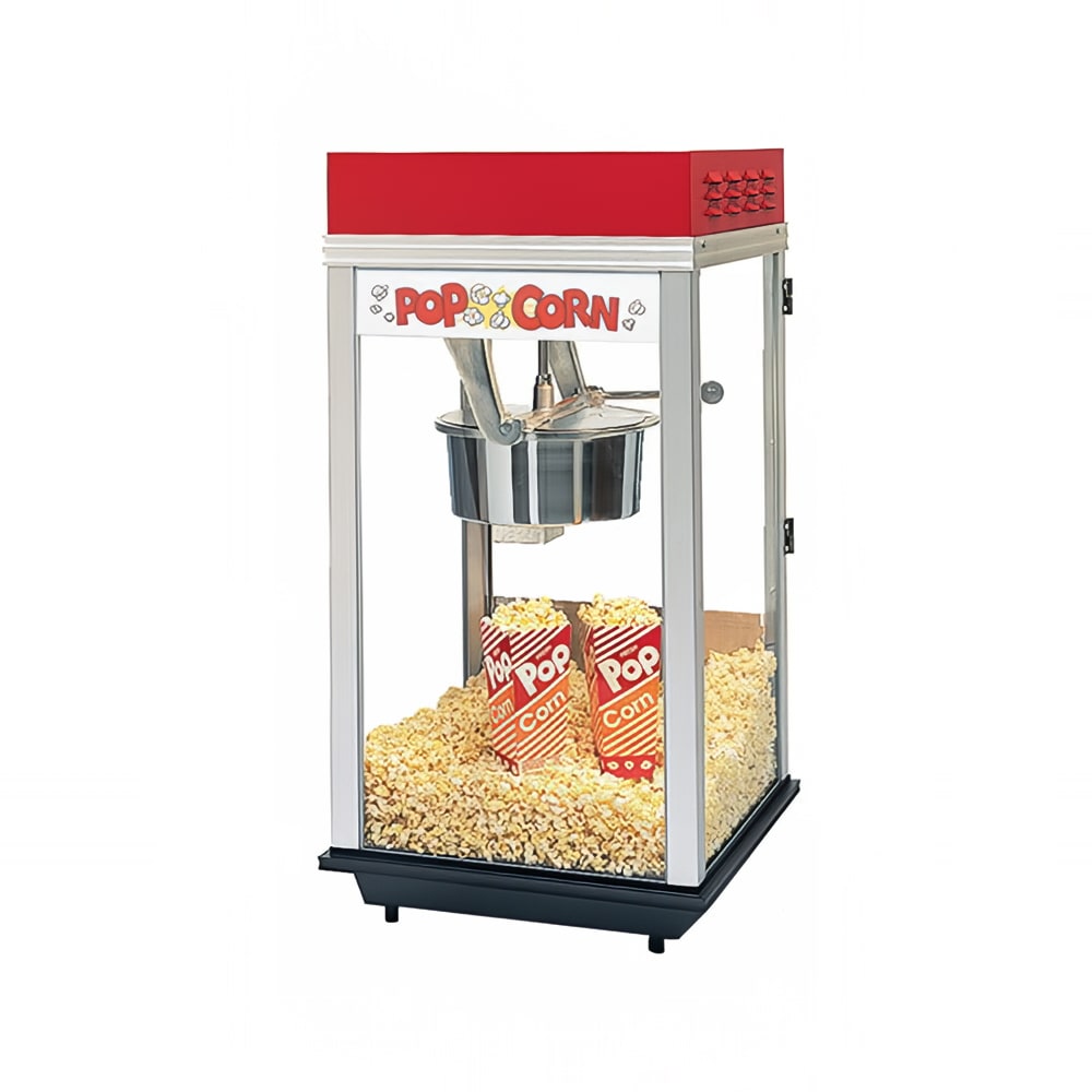 231-2214120240 Red Top-12 Popcorn Machine w/ 14 oz Kettle & Red Powder Dome, 120v